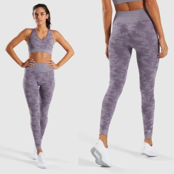 Gymshark Pants - Gymshark Purple Camo Seamless High Rise Legging